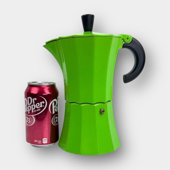 Vintage Gnali & Zani Green Aluminum Stovetop Moka Pot Espresso Maker Italy - Picture 2 of 13